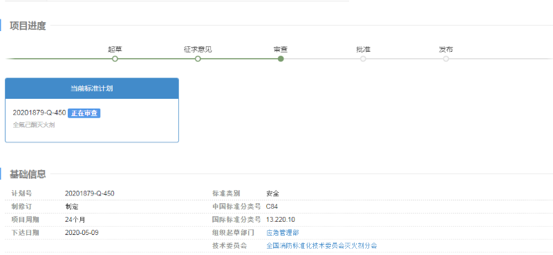 全氟己酮滅火劑國家標(biāo)準(zhǔn)